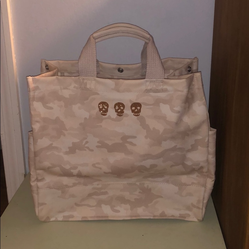 NWT Quilted Koala Luxe North South Skull Tote